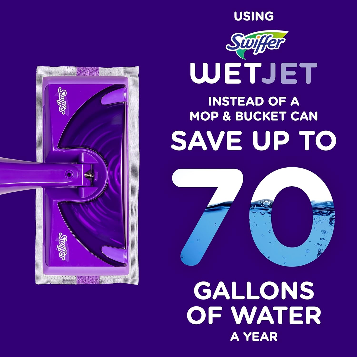 Swiffer WetJet Hardwood and Floor Spray Mop, All-in-One Mopping Cleaner Starter Kit, Includes: 1 WetJet, 10 Pads, 1 Cleaning Solution & 4 Batteries