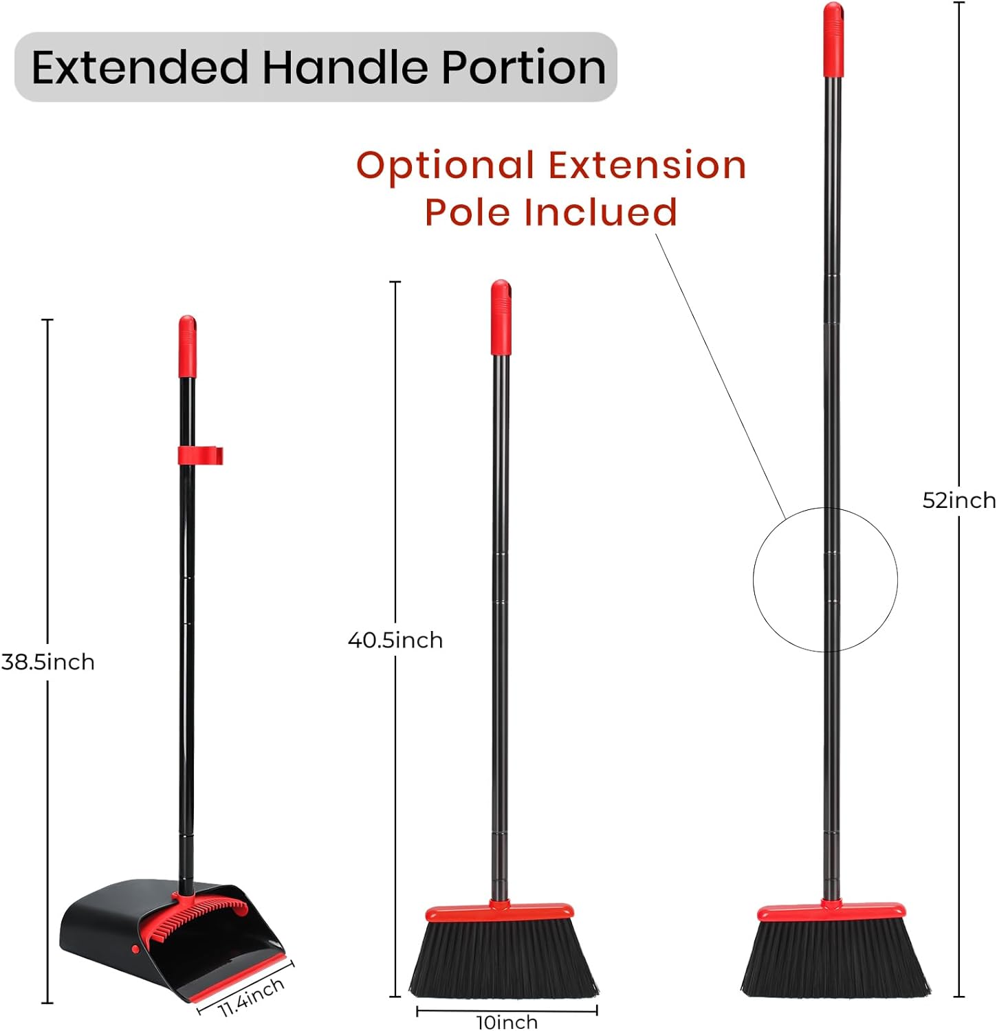 TreeLen Broom and Dustpan Set with 52