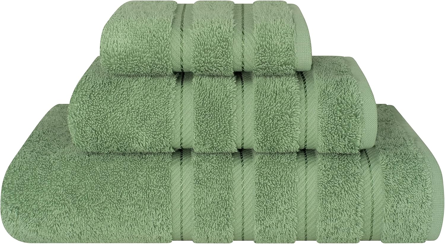 American Soft Linen Luxury 6 Piece Towel Set, 2 Bath Towels 2 Hand Towels 2 Washcloths, 100% Cotton Turkish Towels for Bathroom, Light Grey Towel Sets