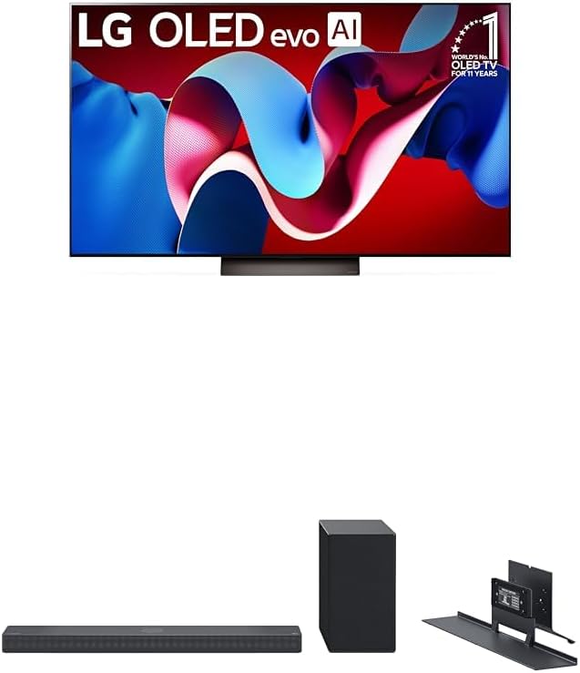 LG 83-Inch Class OLED evo C4 Series Smart TV 4K Processor Flat Screen with Magic Remote AI-Powered with Alexa Built-in (OLED83C4PUA, 2024)