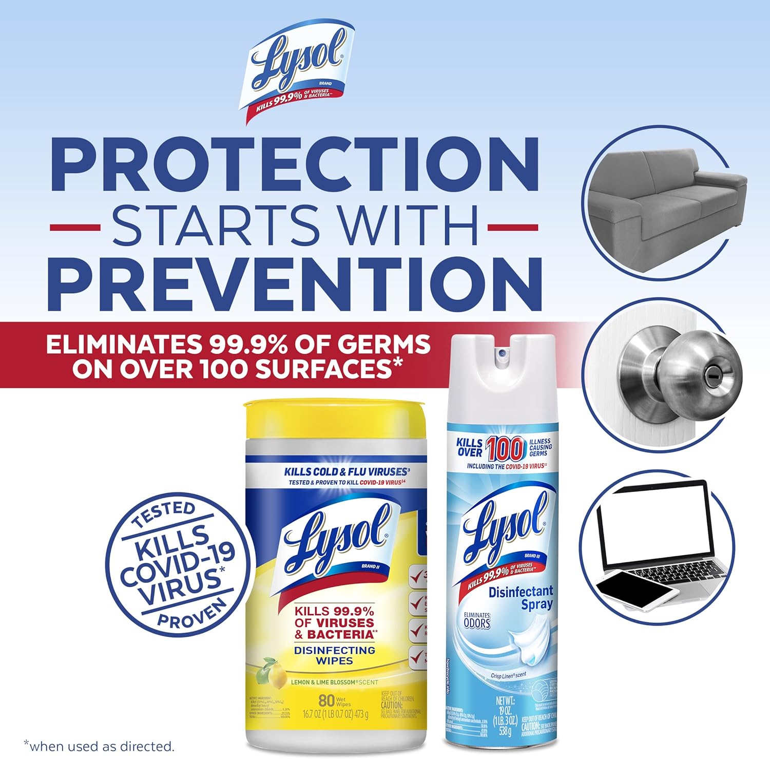 Lysol Disinfectant Wipes, Multi-Surface Antibacterial Cleaning Wipes, For Disinfecting and Cleaning, Lemon and Lime Blossom, 80 Count (Pack of 4)