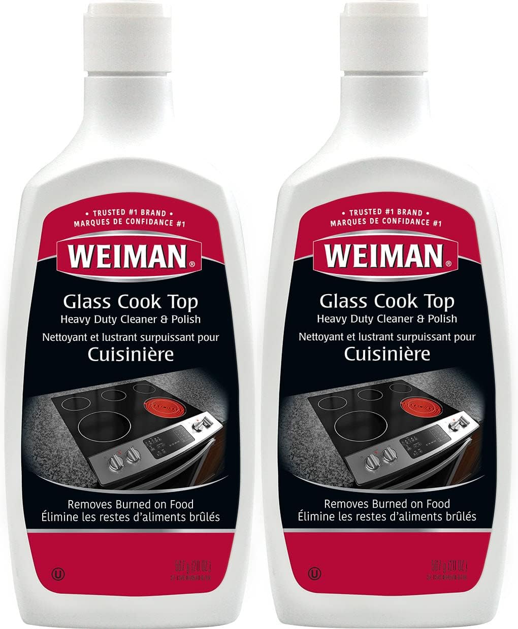 Weiman Non-Abrasive, No Scratch Induction Glass Ceramic Stove Cooktop Heavy Duty Cleaner and Polish, 20 Ounce