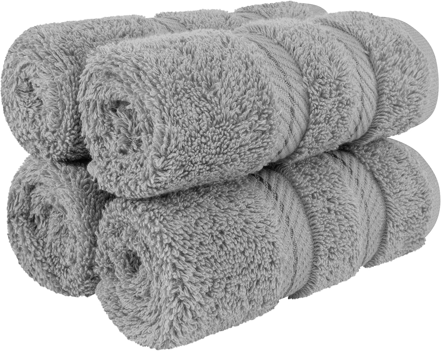 American Soft Linen Luxury 6 Piece Towel Set, 2 Bath Towels 2 Hand Towels 2 Washcloths, 100% Cotton Turkish Towels for Bathroom, Light Grey Towel Sets