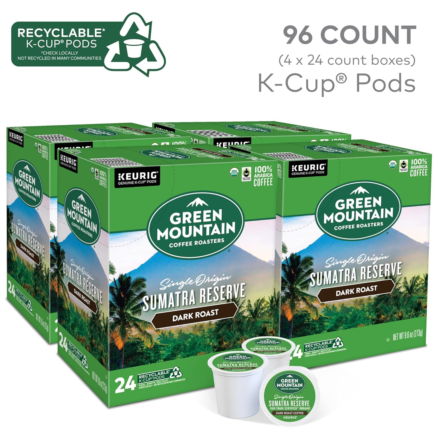 Green Mountain Coffee Roasters Dark Magic Keurig Single-Serve K-Cup Pods, Dark Roast Coffee, 72 Count (6 Packs of 12)