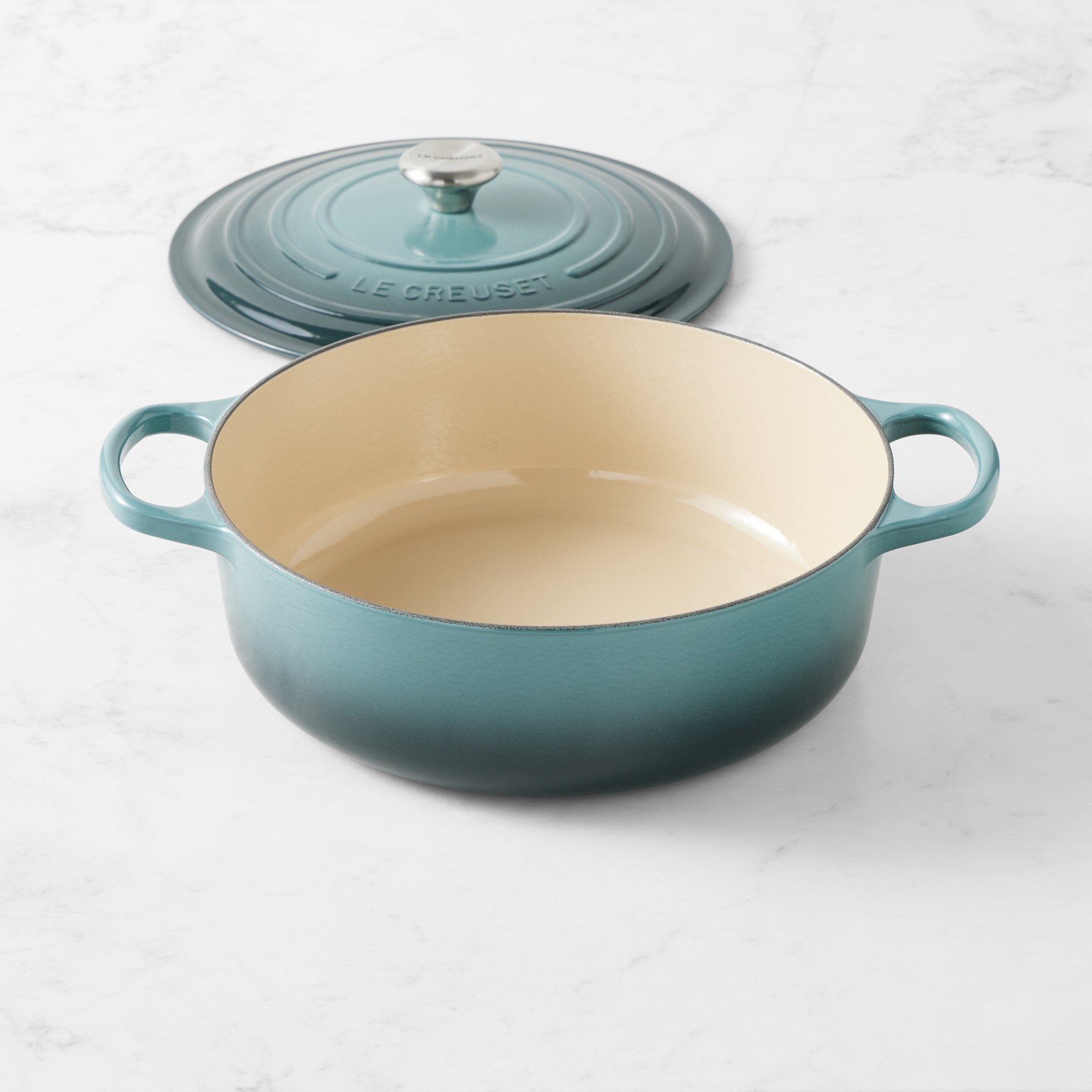 Le Creuset Signature Enameled Cast Iron Round Wide Dutch Oven, 6 3/4-Qt.