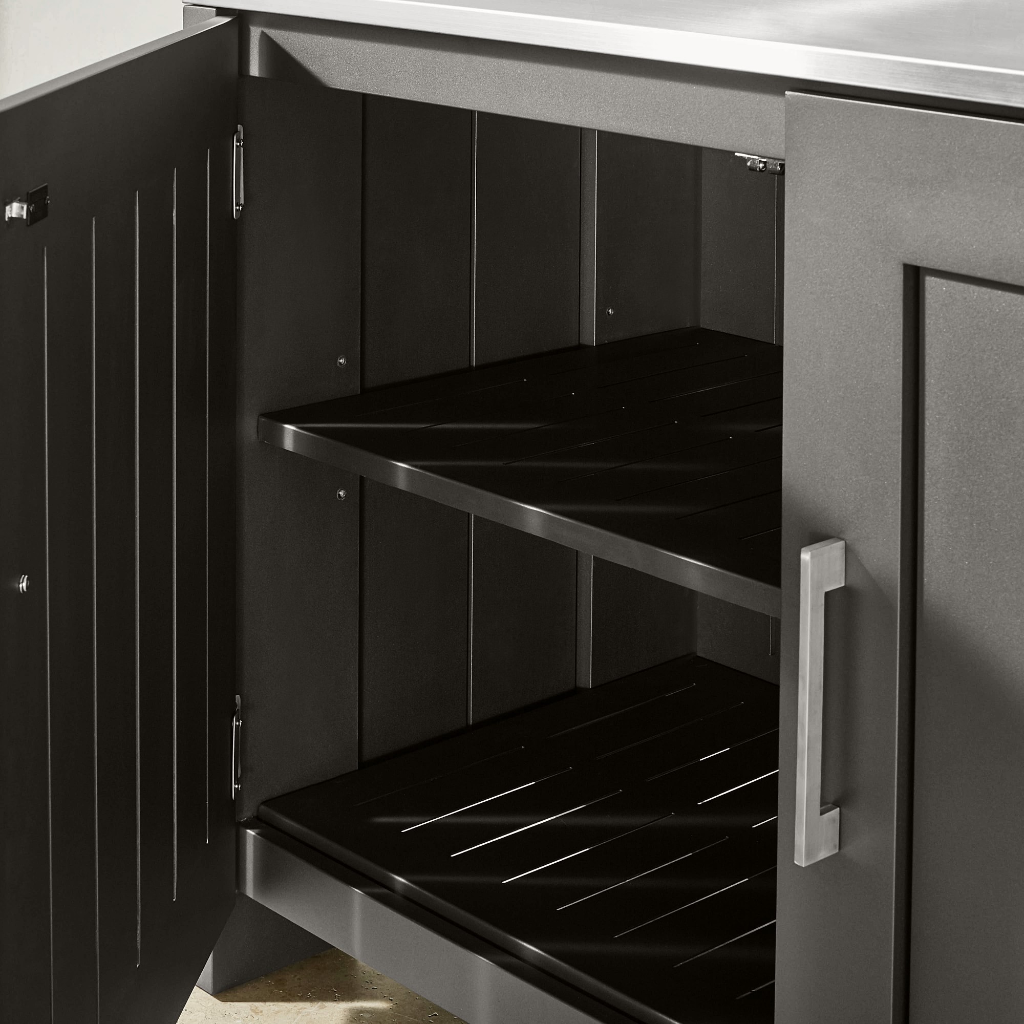 Larnaca Outdoor Slate Grey Metal 2-Door Cabinet (54.5