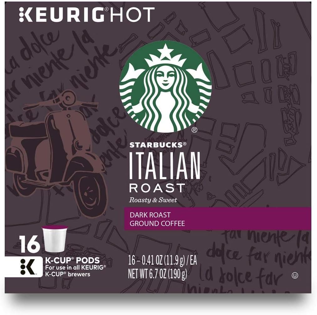 Starbucks K-Cup Coffee Pods, Dark Roast Coffee, French Roast for Keurig Brewers, 100% Arabica, 4 boxes (96 pods total)