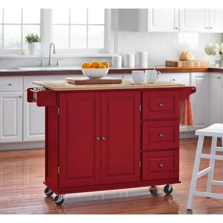 Wayfair® Hardy Solid Wood Kitchen Cart