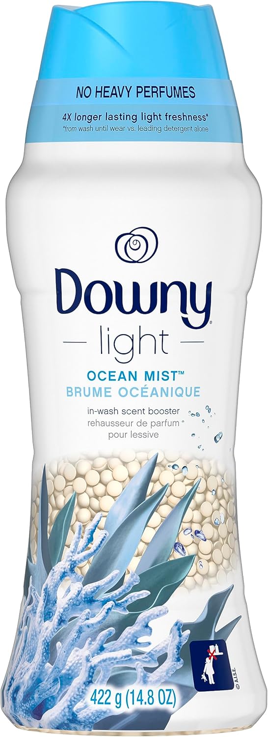 Downy Light In Wash Scent Booster Beads, Ocean Mist Scent, 24 oz, Downy Scent Booster Beads, Laundry Beads, No Heavy Perfumes