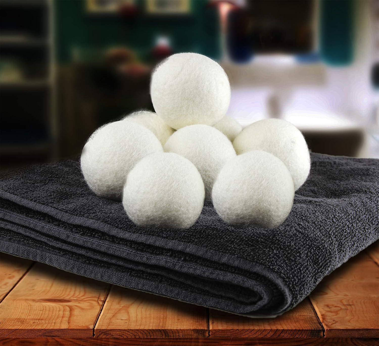 SnugPad Wool Dryer Balls XL Size 6 Pack, Natural Fabric Softener 100% Organic Premium New Zealand Wool, No Fillers, Anti Static, Lint Free, White 6 Count