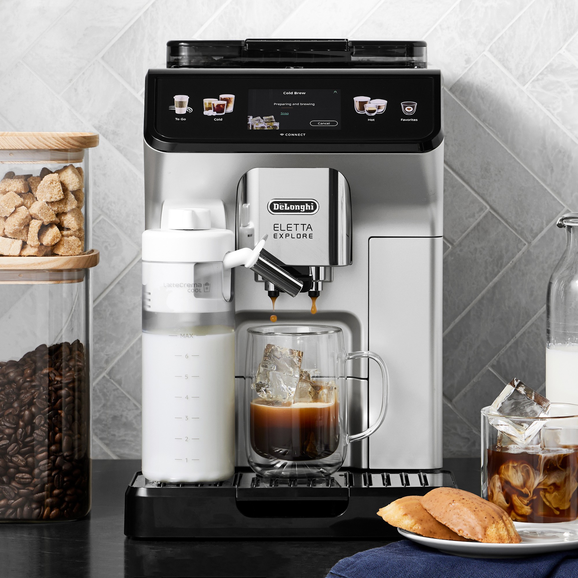 De'Longhi Eletta Explore Fully Automatic Espresso Machine with Cold Brew