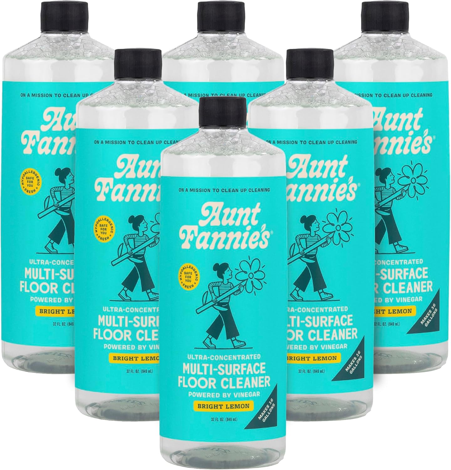 Aunt Fannie's Ultra Concentrated Floor Cleaner Vinegar Wash, Multi-Surface Floor Cleaner For Mopping, Makes 16 Gallons, Eucalyptus Scent, 32 oz. (Pack of 1), Packaging May Vary