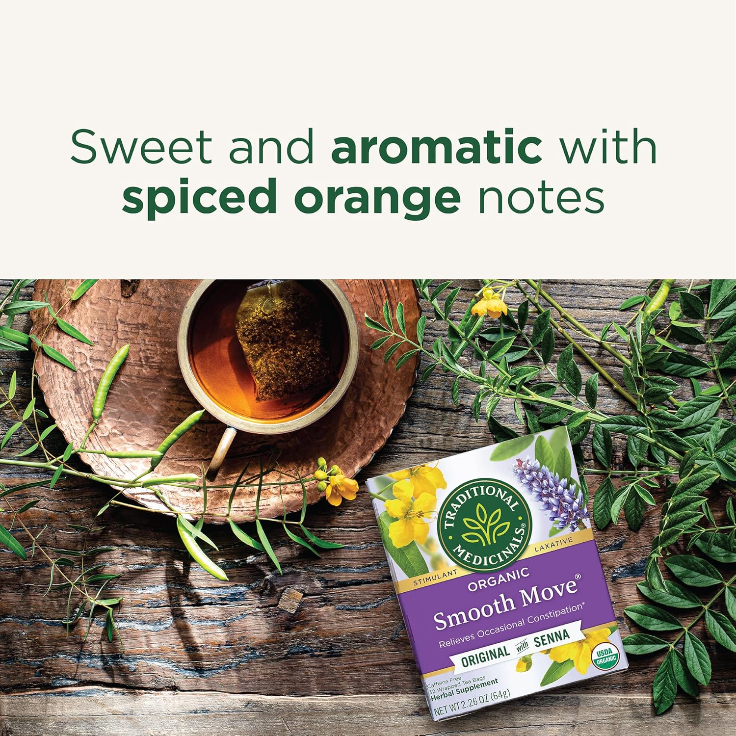 Traditional Medicinals Smooth Move, Helps Relieve Constipation Overnight, 16 Teabags