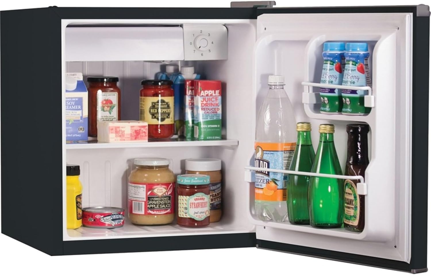 BLACK+DECKER BCRK17B Compact Refrigerator Energy Star Single Door Mini Fridge with Freezer, 1.7 Cubic Feet, Black