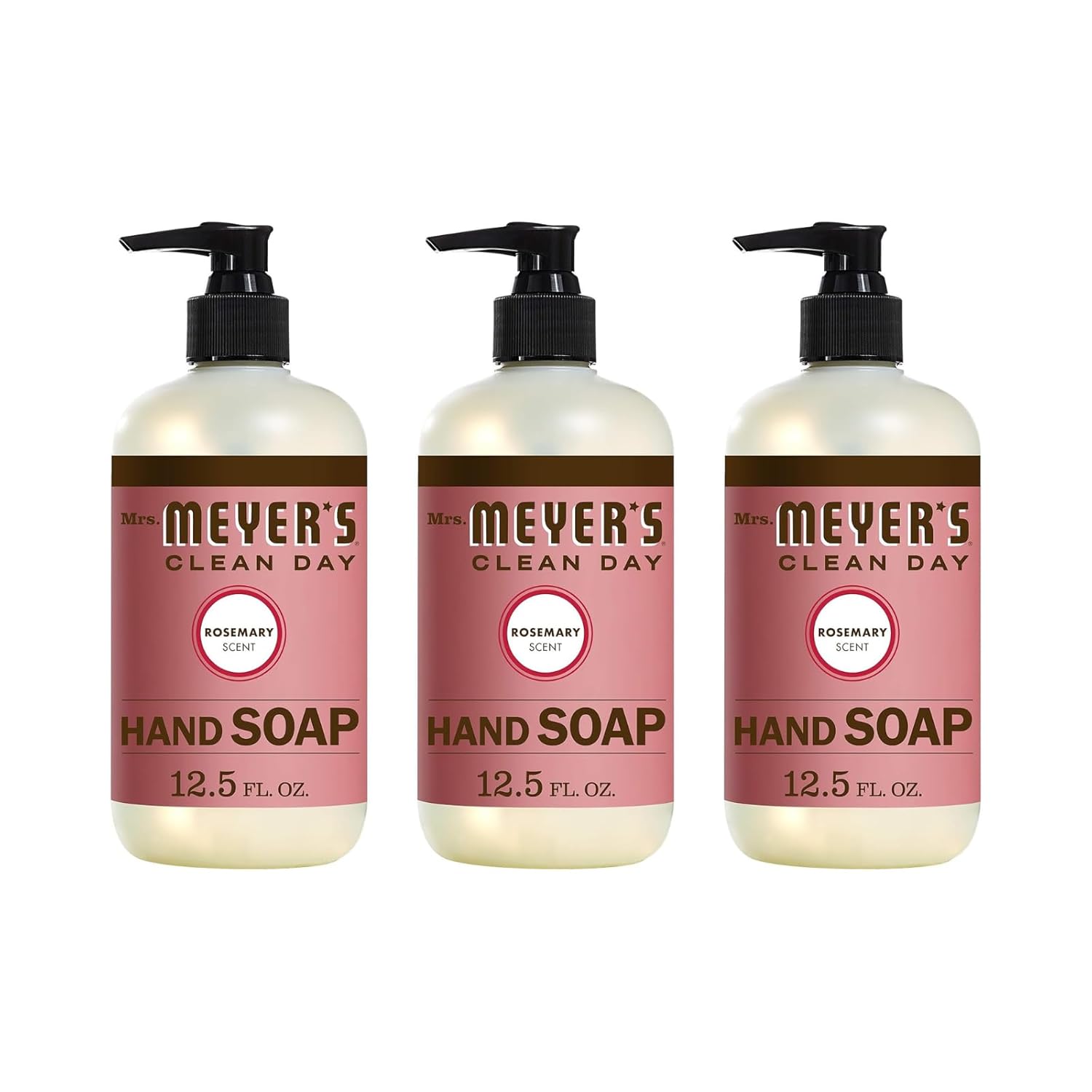 MRS. MEYER'S CLEAN DAY Hand Soap, Made with Essential Oils, Biodegradable Formula, Honeysuckle, 12.5 fl. oz - Pack of 3