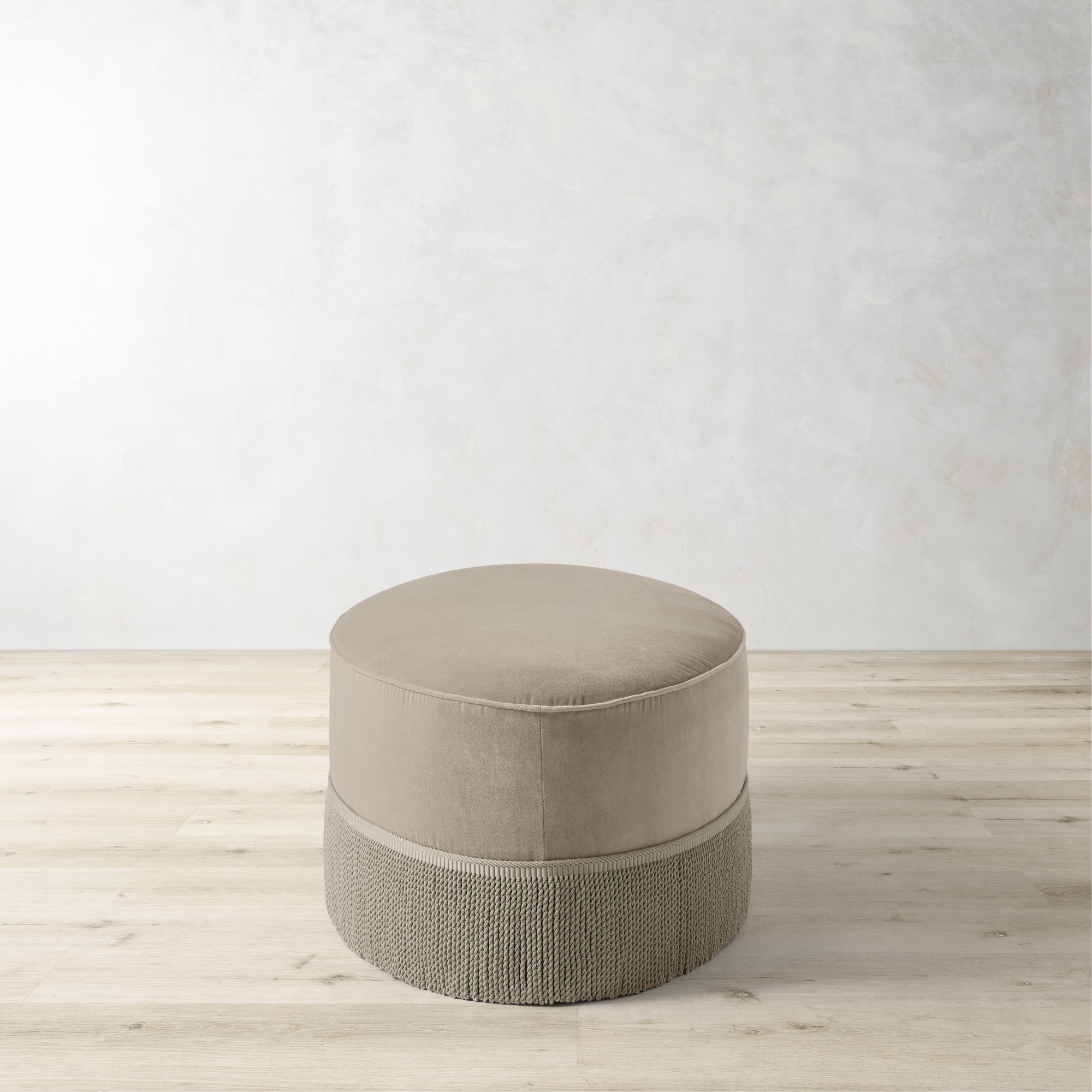 Camile Coffee Table Ottoman with Samuel & Sons Fringe (48