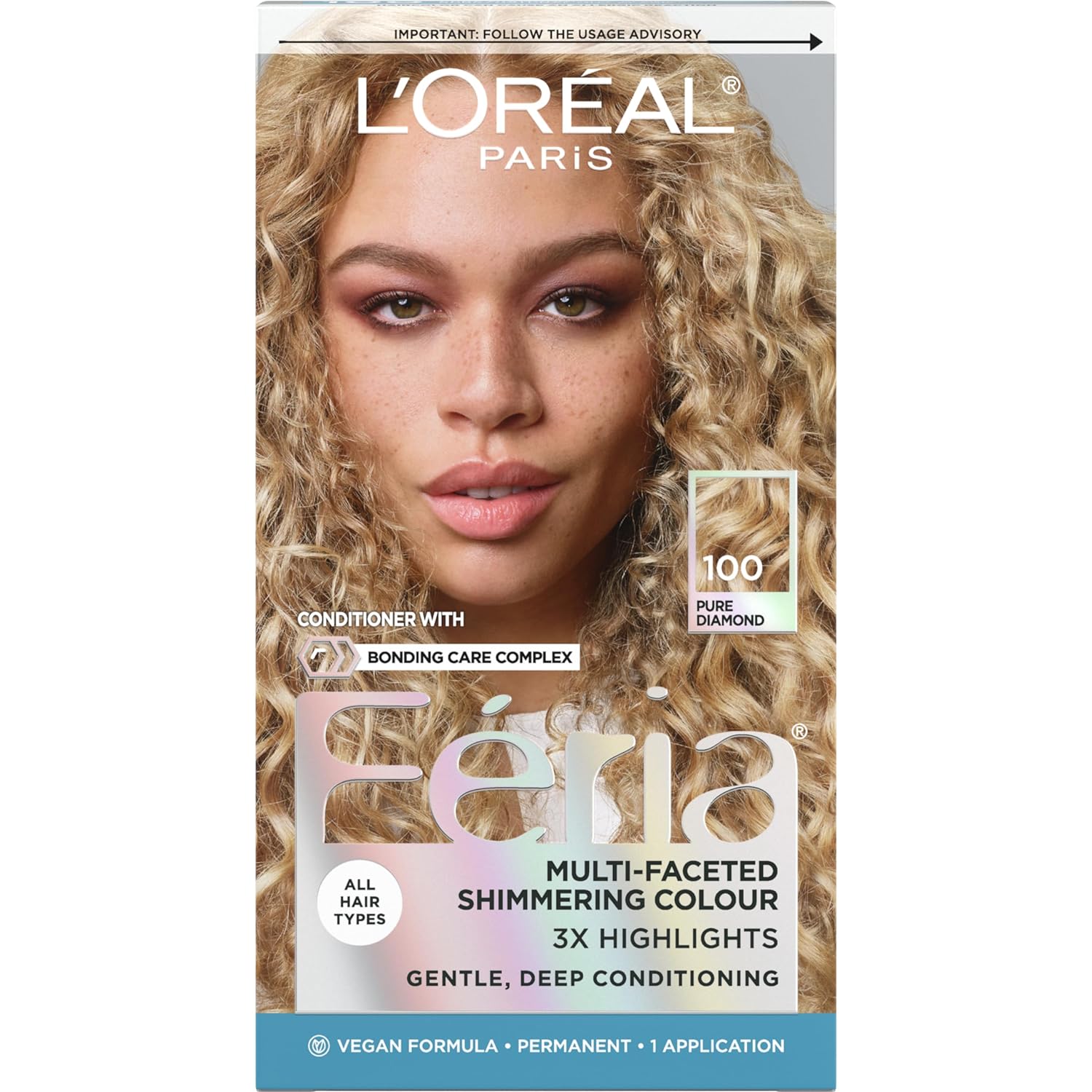 L'Oreal Paris Feria Multi-Faceted Shimmering Permanent Hair Color, B61 Downtown Brown (Hi-Lift Cool Brown), Pack of 1, Hair Dye