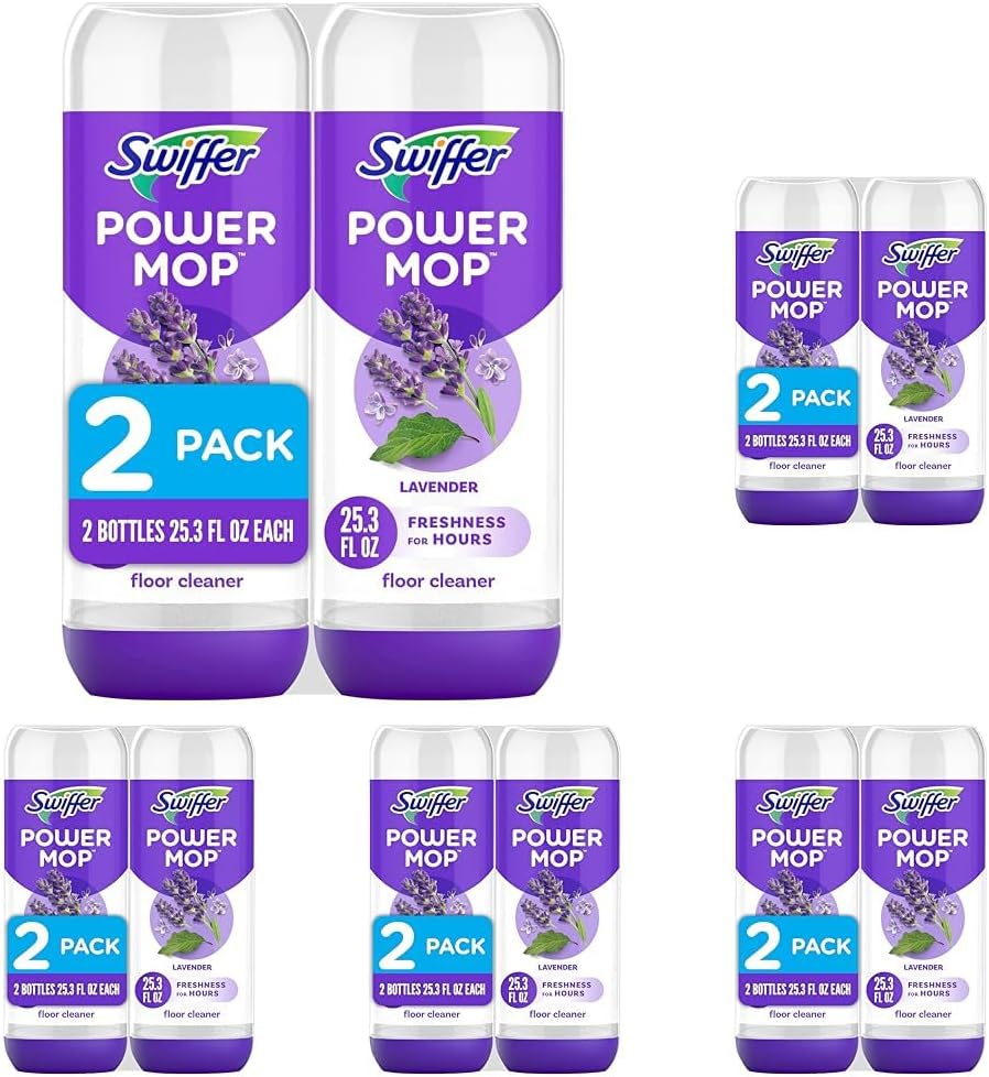 Swiffer PowerMop Floor Cleaning Solution with Fresh Scent, 25.3 fl oz, 2 Pack