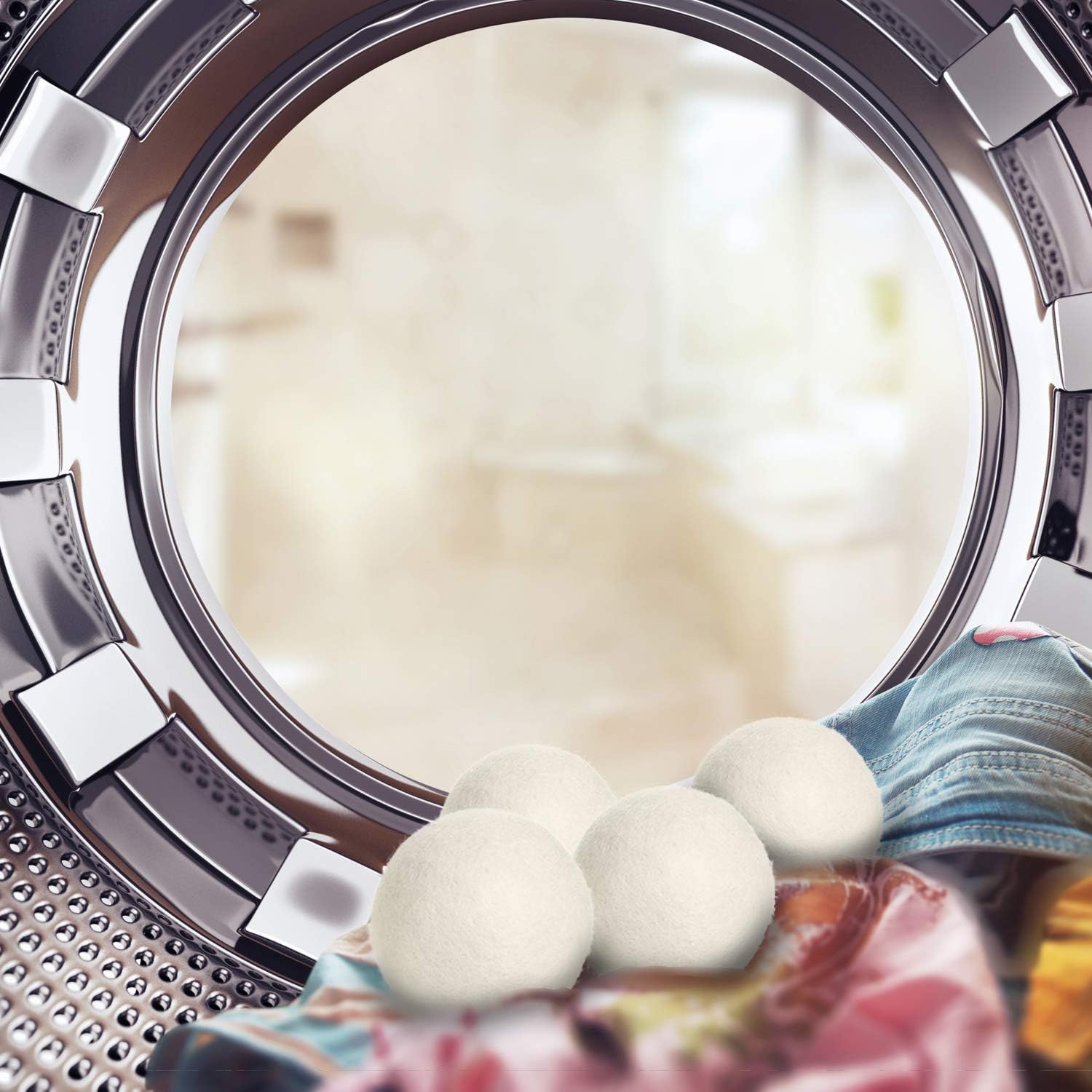 SnugPad Wool Dryer Balls XL Size 6 Pack, Natural Fabric Softener 100% Organic Premium New Zealand Wool, No Fillers, Anti Static, Lint Free, White 6 Count