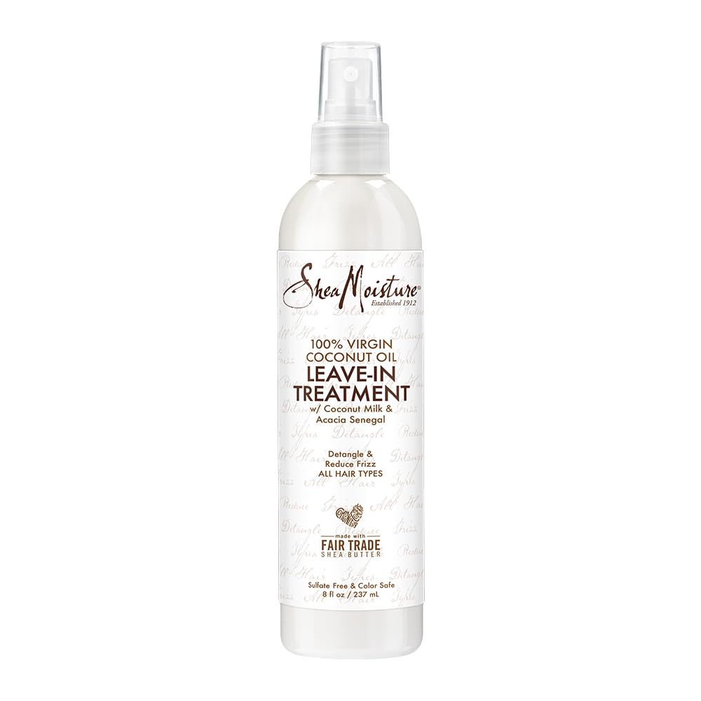 SheaMoisture Leave-in Conditioner Treatment for All Hair Types 100% Extra Virgin Coconut Oil Silicone Free 8 oz