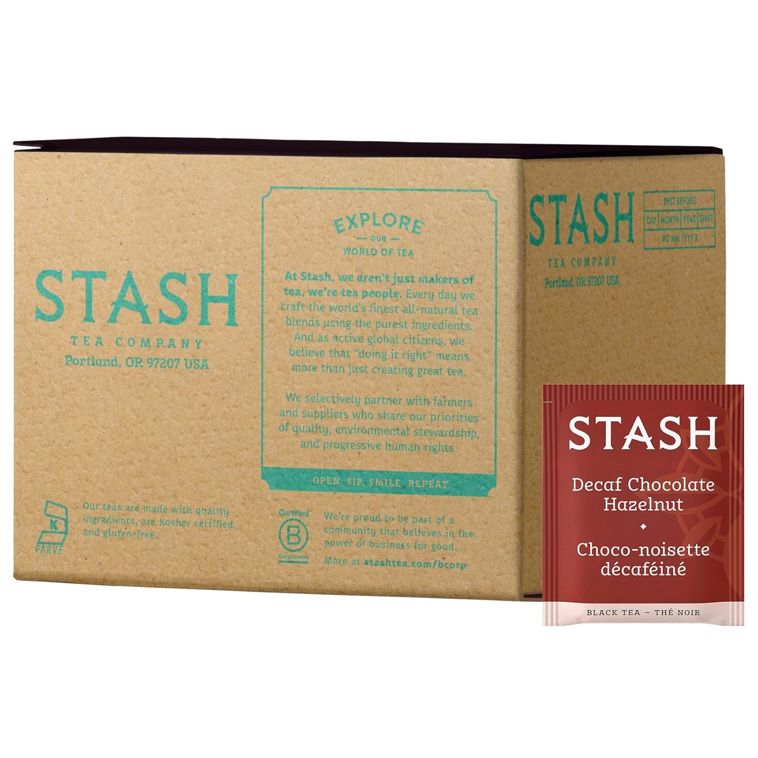 Stash Tea Double Bergamot Earl Grey Black Tea, Box of 100 Tea Bags