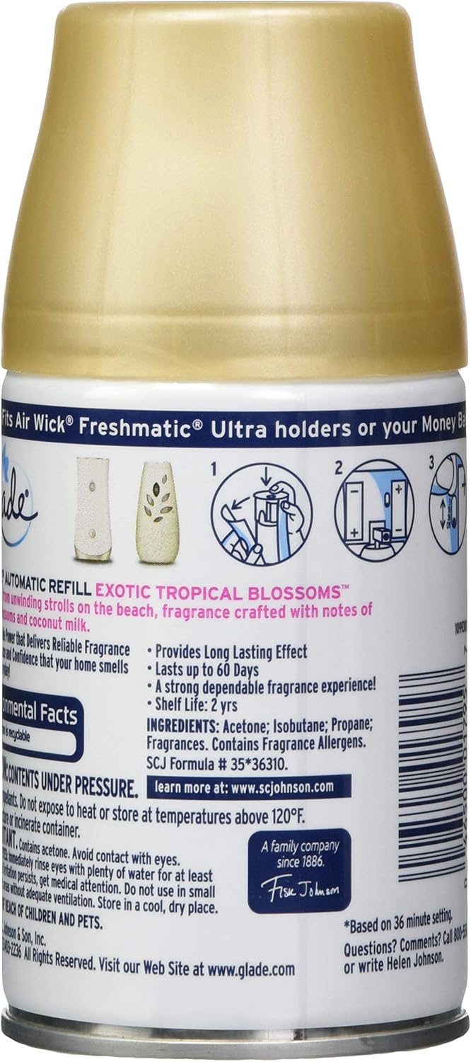 Glade Automatic Spray Refill and Holder Kit, Air Freshener for Home and Bathroom, Clean Linen, 6.2 Oz, 2 Count