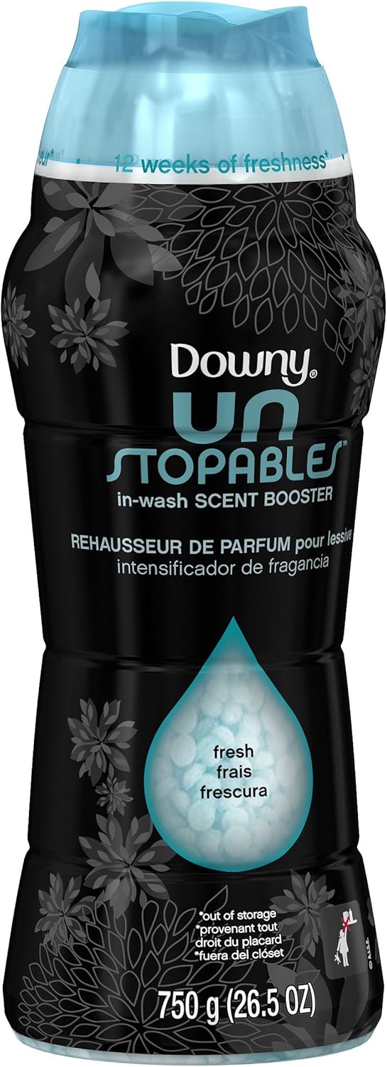 Downy Unstopables In Wash Scent Booster Beads, Fresh Scent, 24 oz, Downy Scent Booster Beads, Unstoppable Laundry Beads, Odor Protection