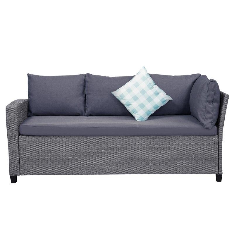 Julianna Wicker/Rattan 7 - Person Seating Group with Cushions