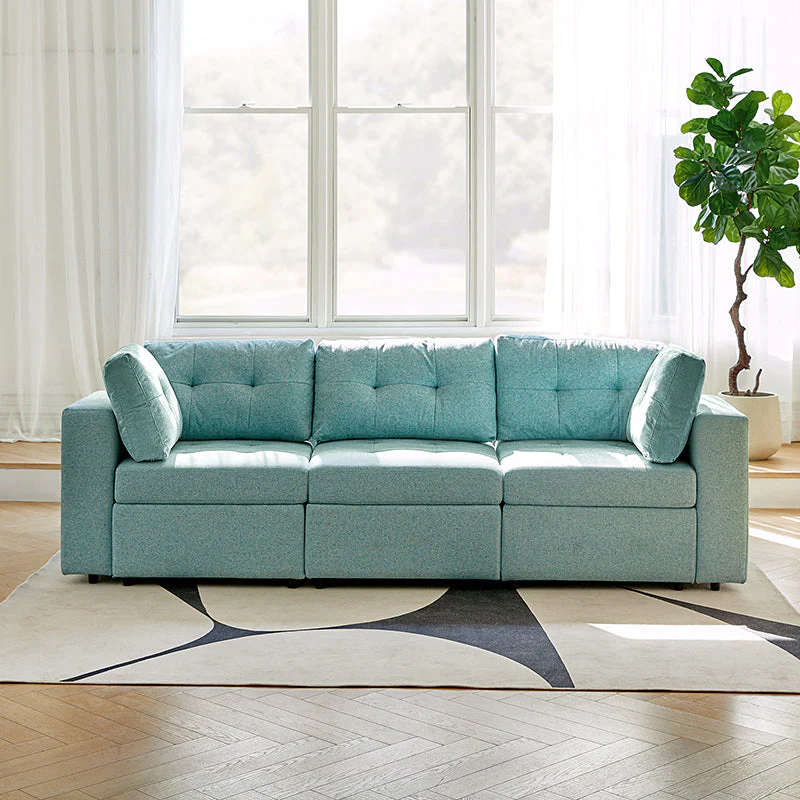 Raquel Sectional Three-Seat Storage Wide Armrests Sofa