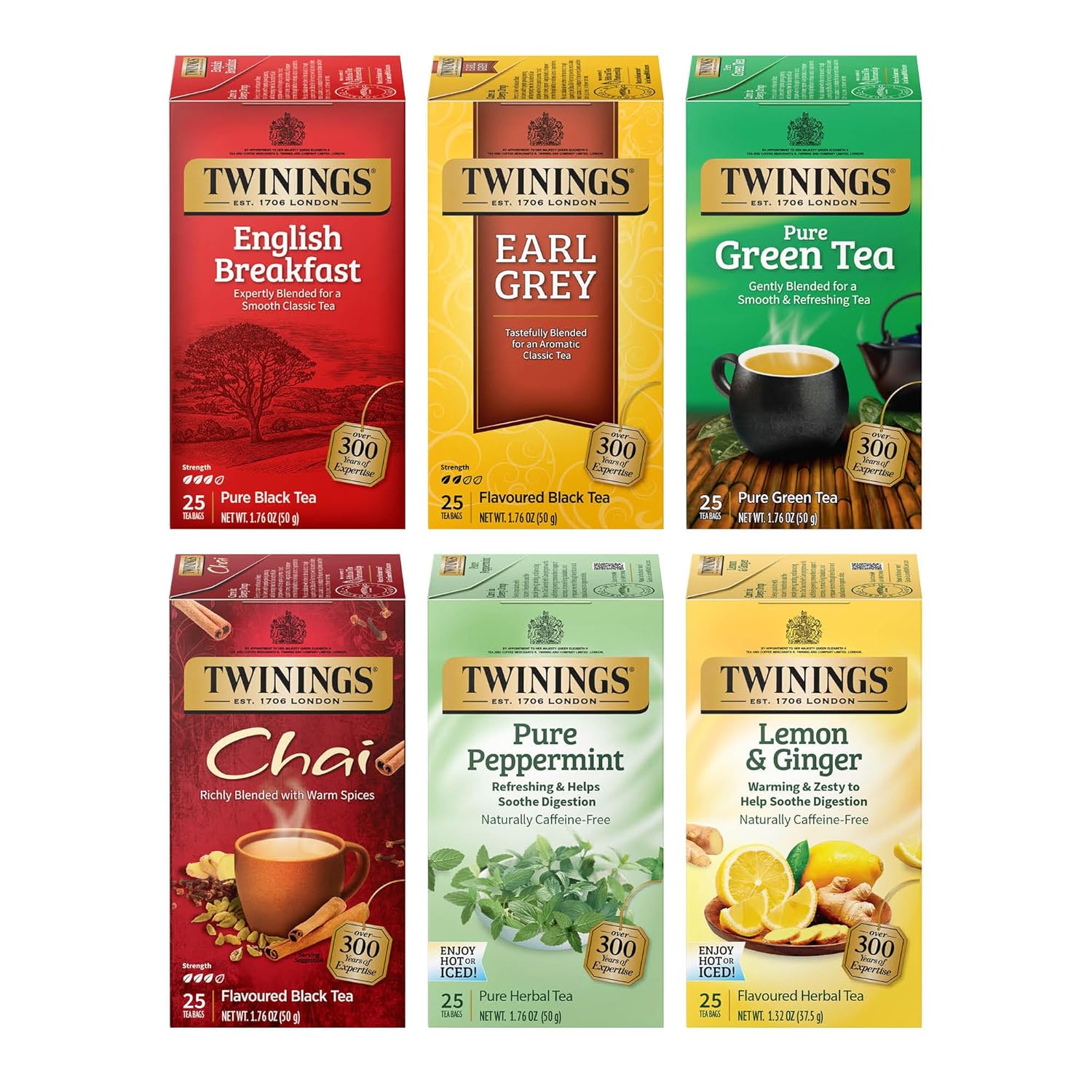 Twinings English Breakfast Black Tea Individually Wrapped Bags, 100 Count (Pack of 1), Smooth, Flavourful, and Robust, Caffeinated, Enjoy Hot or Iced | Packaging May Vary