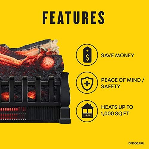 duraflame Electric Log Set 400 Sq Ft Heater, Faux Logs Insert with Lifelike Flames for Existing Fireplaces, Remote Control Included