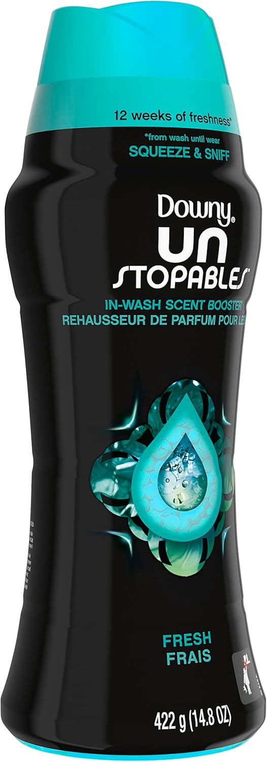 Downy Unstopables In Wash Scent Booster Beads, Fresh Scent, 24 oz, Downy Scent Booster Beads, Unstoppable Laundry Beads, Odor Protection
