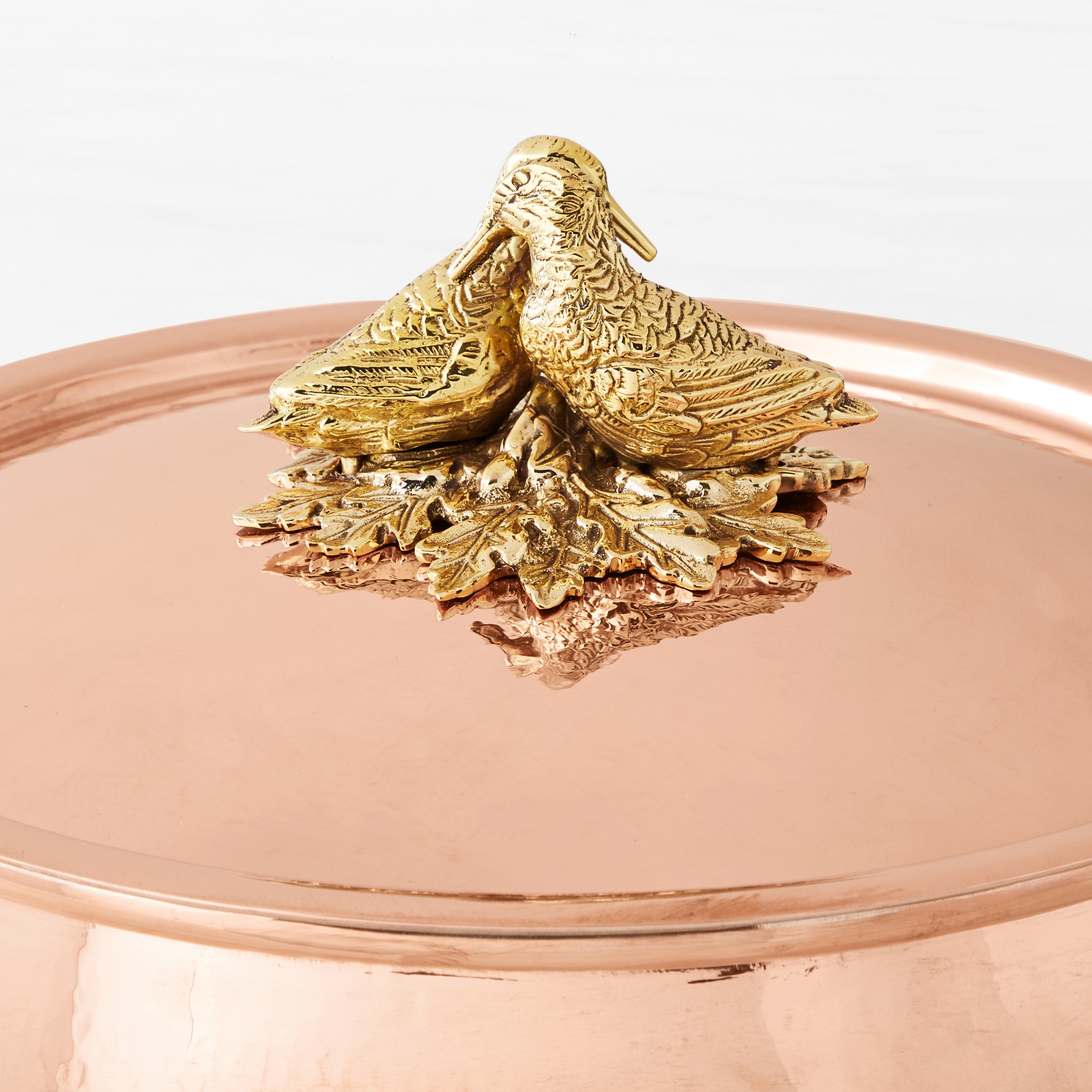 Ruffoni Historia Hammered Copper Stock Pot, 14-Qt., Lovebirds Knob