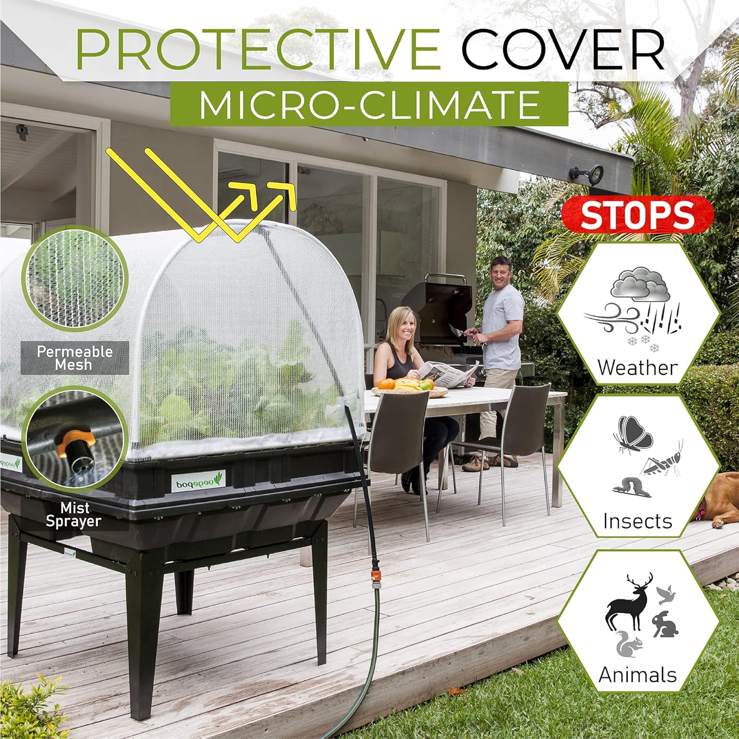 Vegepod - Raised Garden Bed - Self Watering Container Garden Kit with Protective Cover