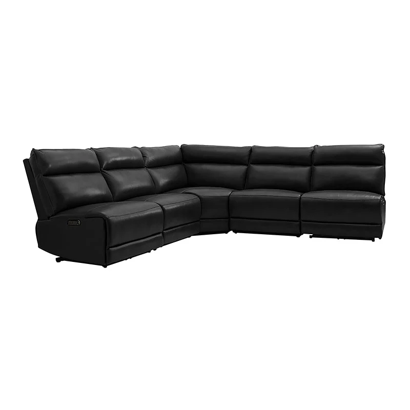 Raphael Genuine Leather Power Reclining Corner Sectional with USB and Type-C