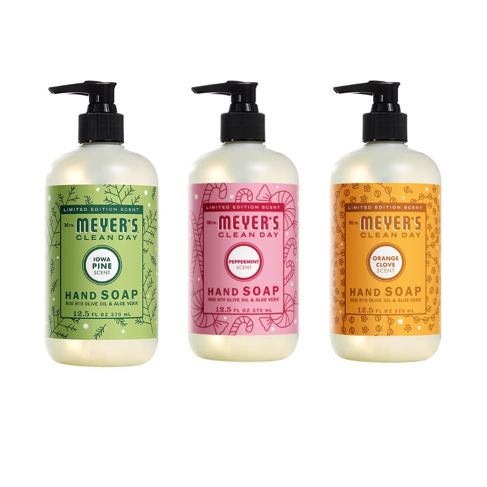 MRS. MEYER'S CLEAN DAY Hand Soap, Made with Essential Oils, Biodegradable Formula, Honeysuckle, 12.5 fl. oz - Pack of 3