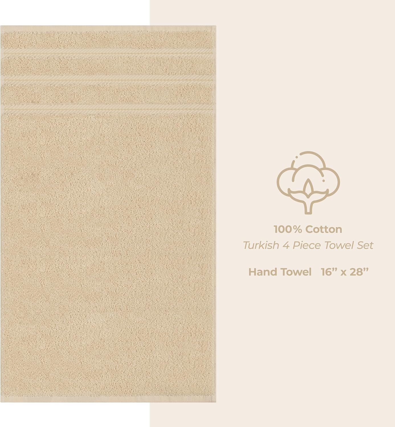 American Soft Linen Luxury 6 Piece Towel Set, 2 Bath Towels 2 Hand Towels 2 Washcloths, 100% Cotton Turkish Towels for Bathroom, Light Grey Towel Sets