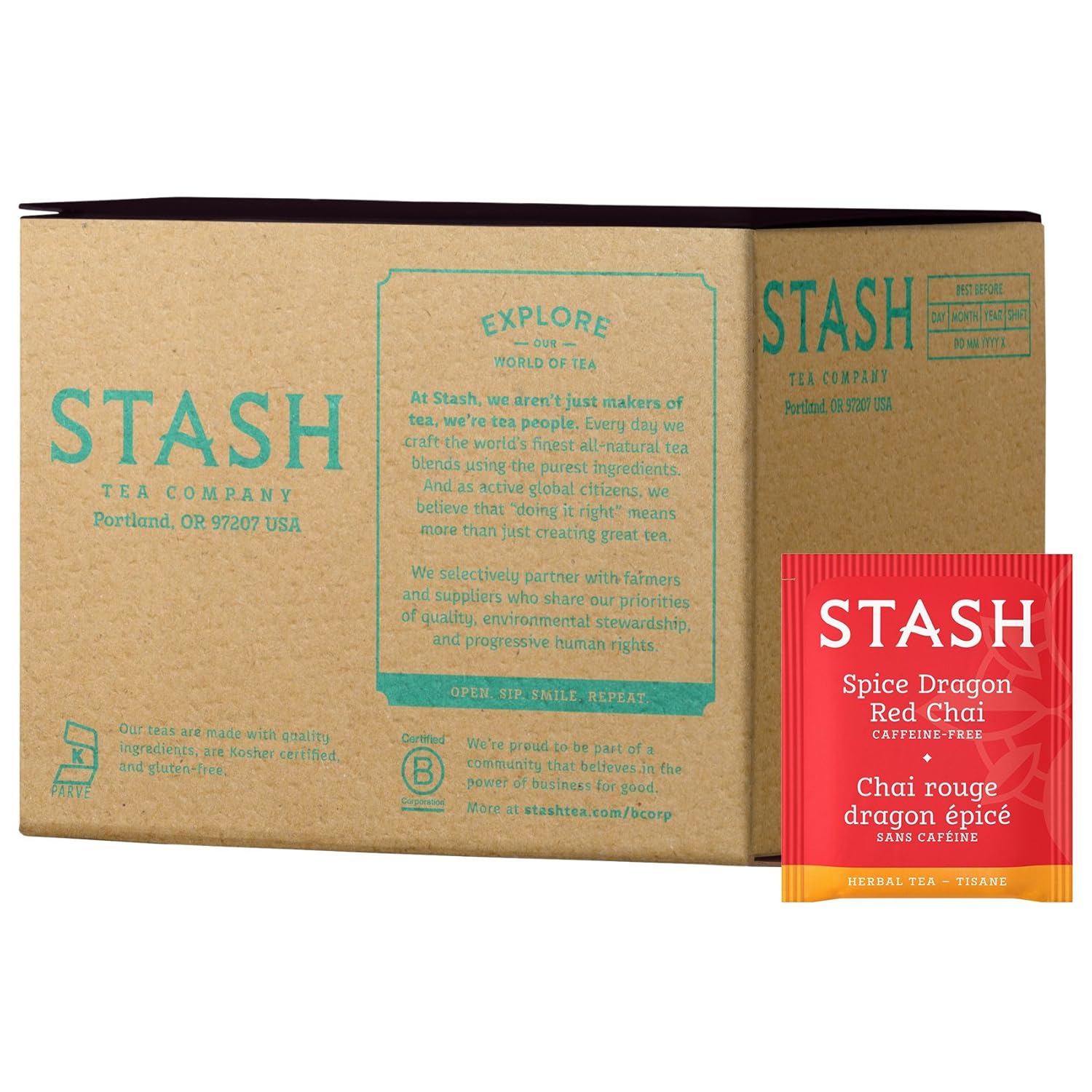 Stash Tea Double Bergamot Earl Grey Black Tea, Box of 100 Tea Bags
