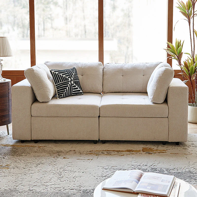 Raquel Sectional Loveseat Storage Wide Armrests Sofa