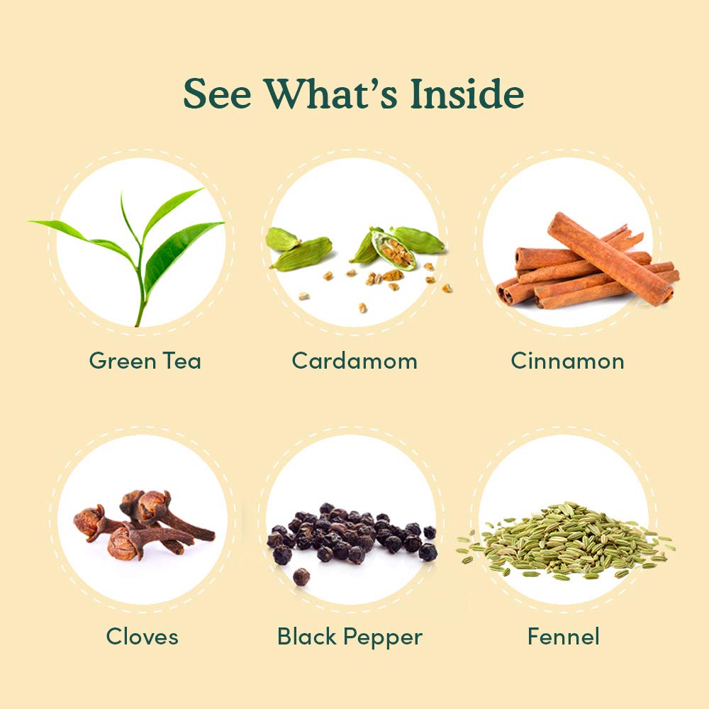 VAHDAM, Organic Turmeric Ginger Herbal Tea Bags (100 Pyramid Tea Bags) Caffeine Free, Non GMO, Gluten Free | 100% Pure Herbal Blend - Savory & Spicy | Plant-Based Tea Bags | Resealable Ziplock Pouch