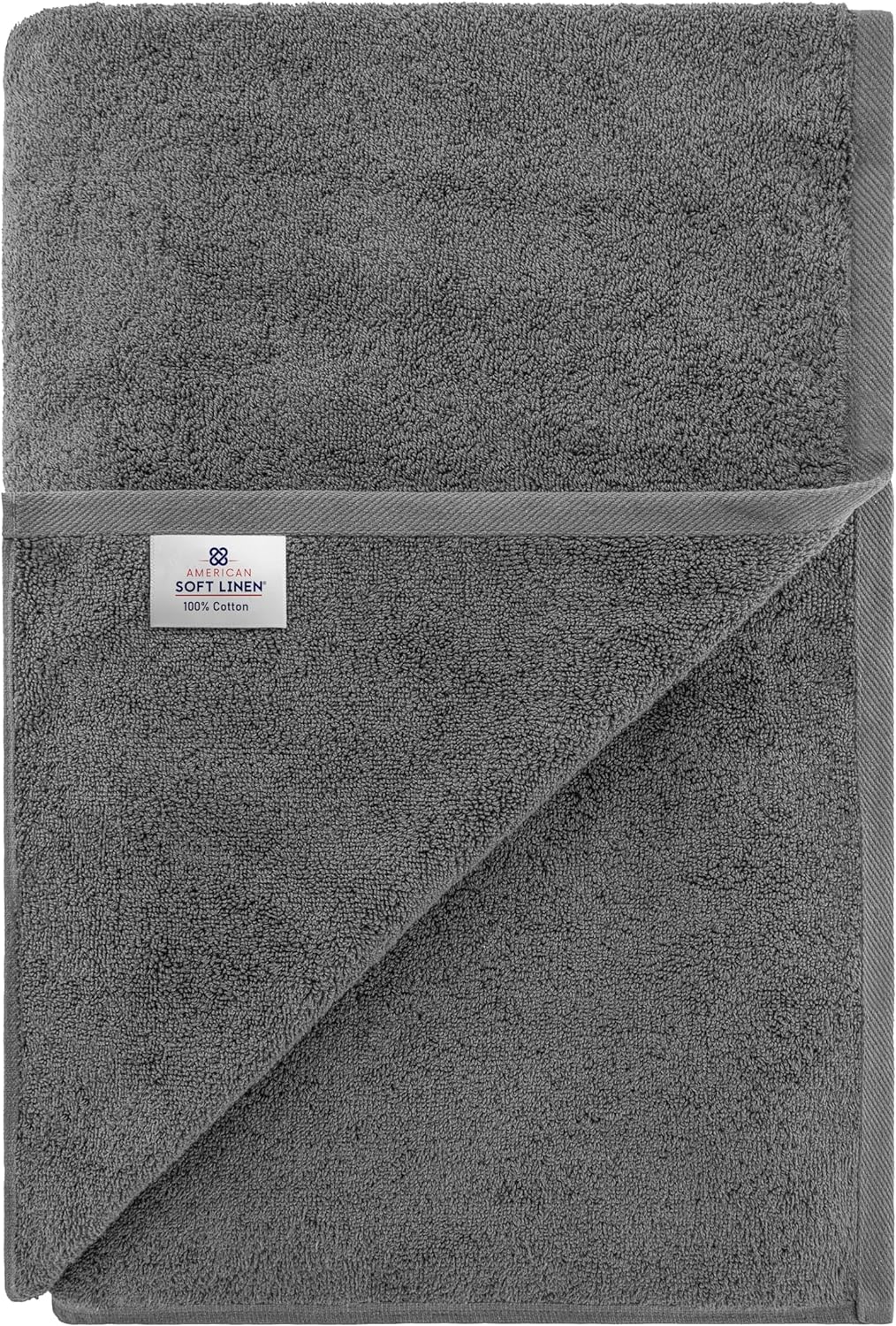 American Soft Linen Luxury 6 Piece Towel Set, 2 Bath Towels 2 Hand Towels 2 Washcloths, 100% Cotton Turkish Towels for Bathroom, Light Grey Towel Sets