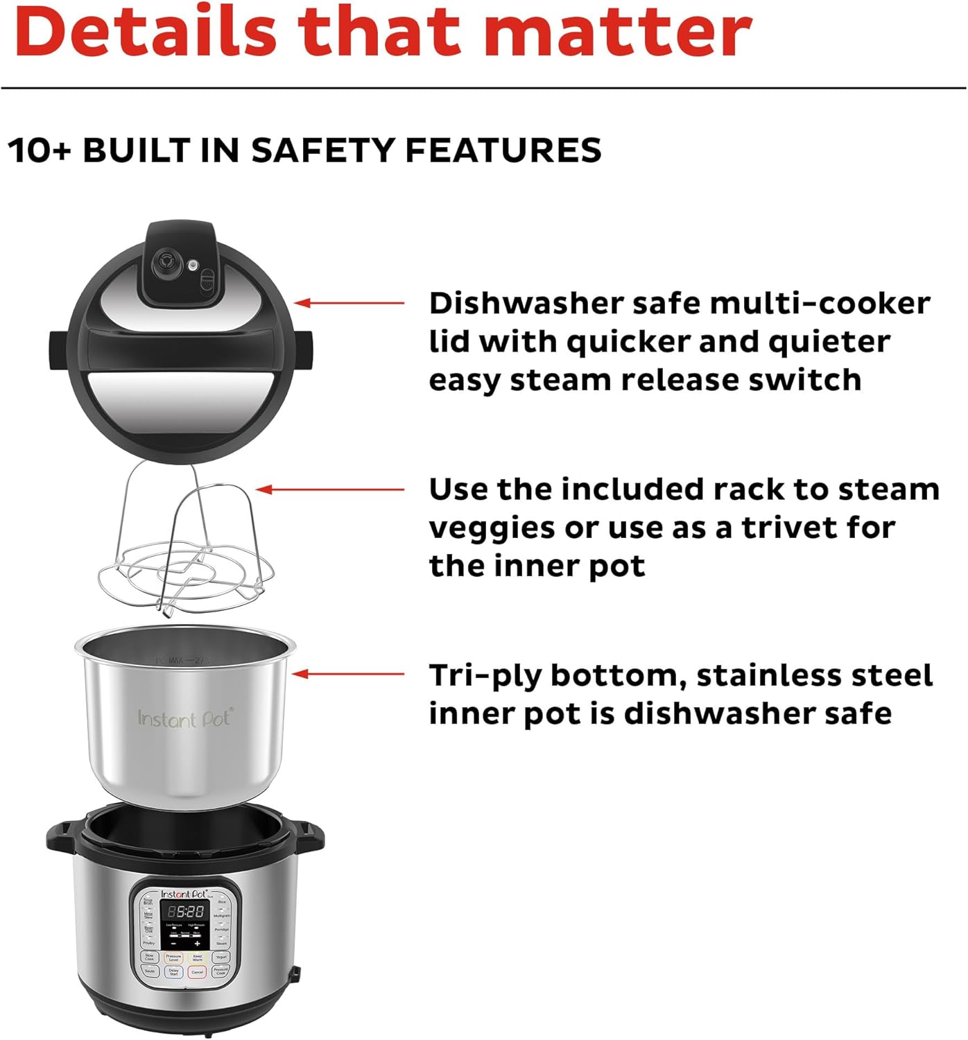 Instant Pot Duo 7-in-1 Mini Electric Pressure Cooker, Slow Rice Cooker, Steamer, Sauté, Yogurt Maker, Warmer & Sterilizer, Includes Free App with over 1900 Recipes, Stainless Steel, 3 Quart