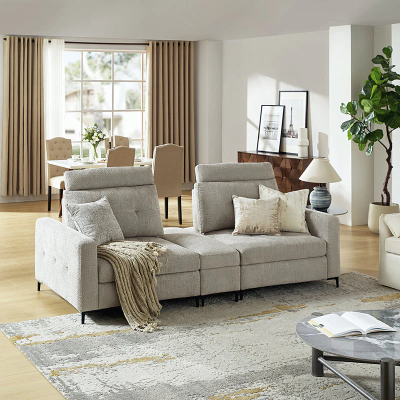 Constantin Modern Storage Button-Tufted Sectional Sofa with Adjustable Backrest