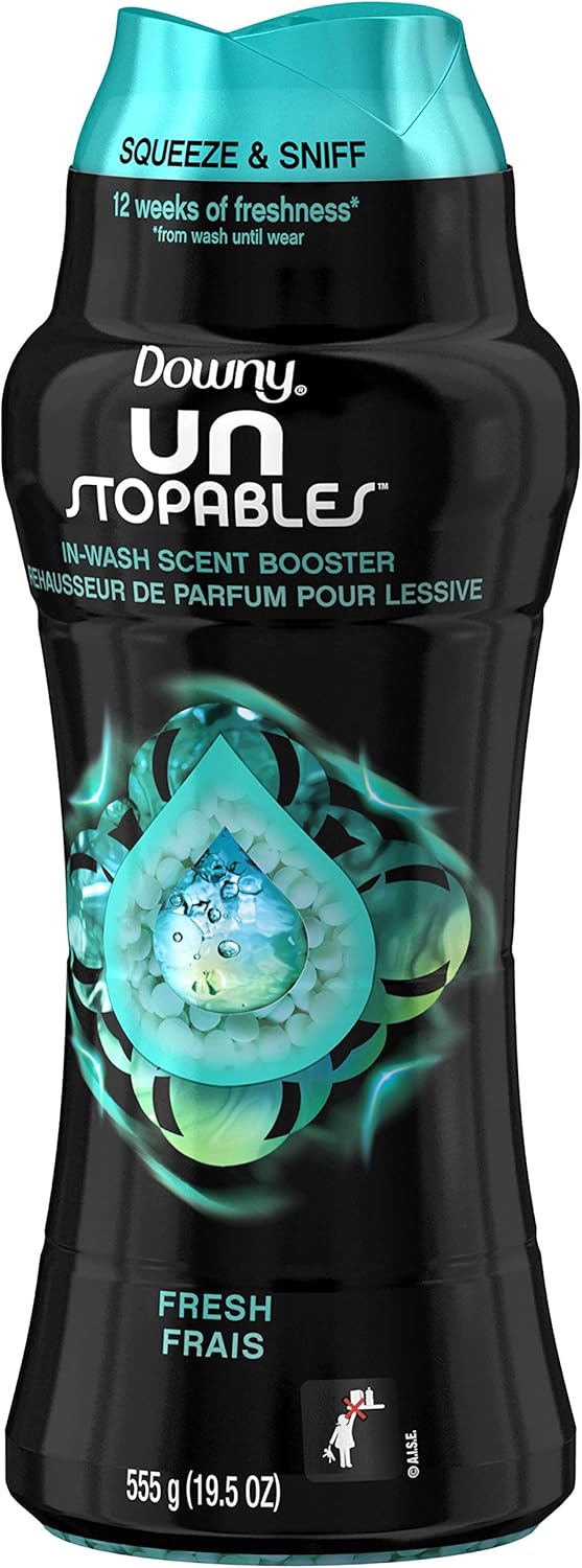 Downy Unstopables In Wash Scent Booster Beads, Fresh Scent, 24 oz, Downy Scent Booster Beads, Unstoppable Laundry Beads, Odor Protection