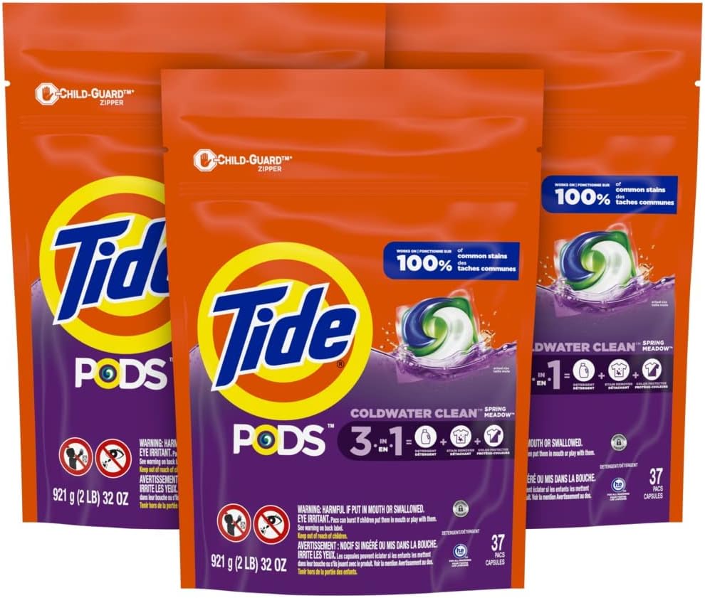 Tide PODS Laundry Detergent Pods, Spring Meadow Scent, 112 Count, Concentrated Laundry Soap Detergent, Stain Remover and Color Protector