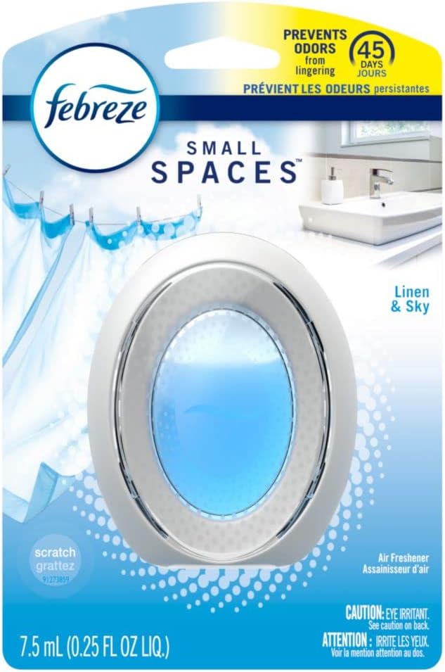 Febreze Small Spaces Air Freshener Linen & Sky, .25 fl. oz., Pack of 4