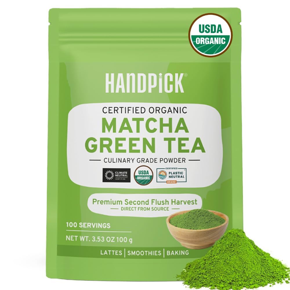 HANDPICK, Peppermint Tea, Eco-Conscious Tea Bags - 100 Count | Caffeine Free, Non-GMO | Minty, Fresh & Cool flavor | Direct From Source