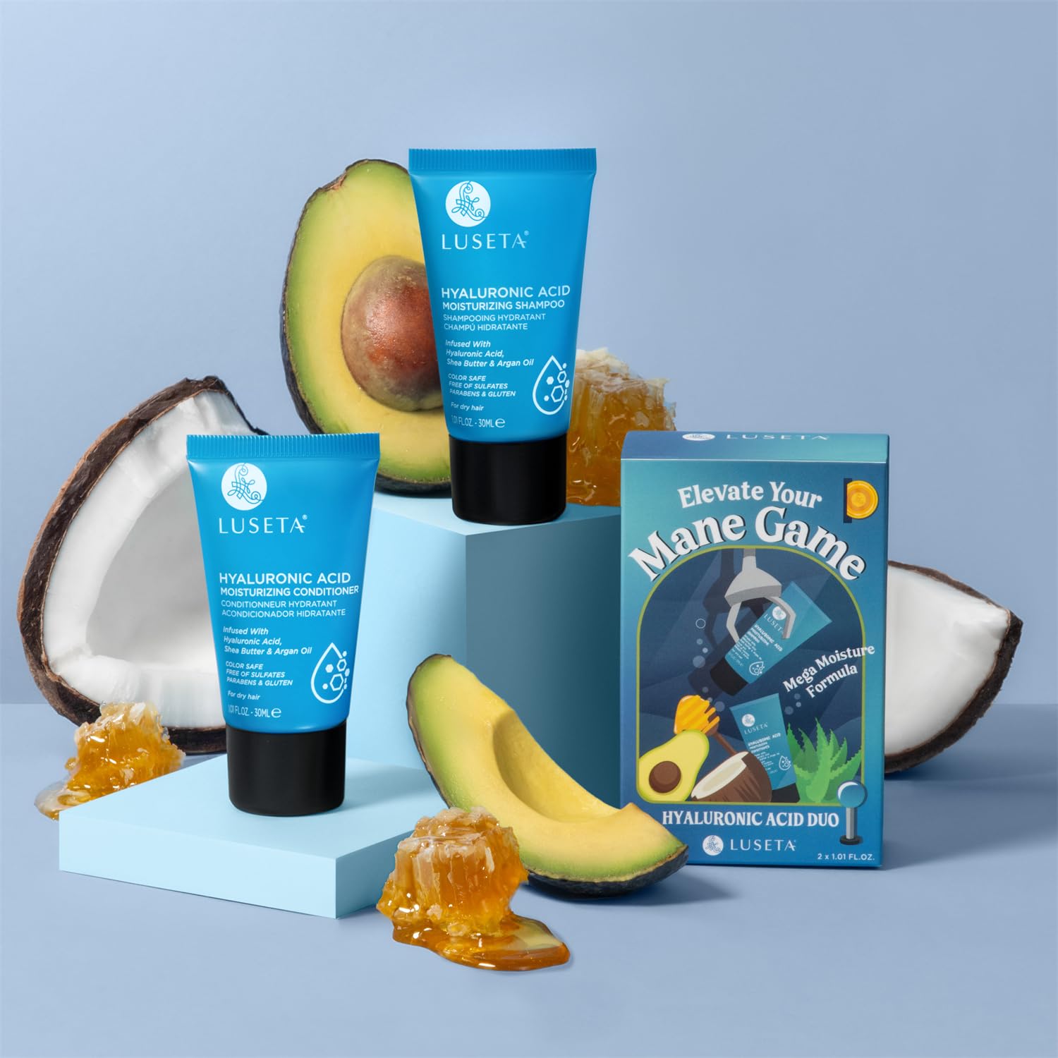 Luseta Biotin Shampoo and Conditioner for HairGrowth - Thickening Shampoo for Thinning Hair andHair Loss - Infused with Argan Oil to Repair DamagedDry Hair - Sulfate Free Paraben Free-2 x 16.9 fl oz