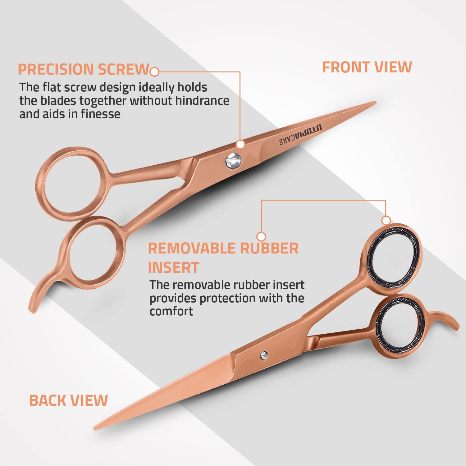 Utopia Care Hair Cutting and Hairdressing Scissors 6.5 Inch, Premium Stainless Steel shears with smooth Razor & Sharp Edge Blades, for Salons, Men & Women, Kids, Adults, & Pets - Silver