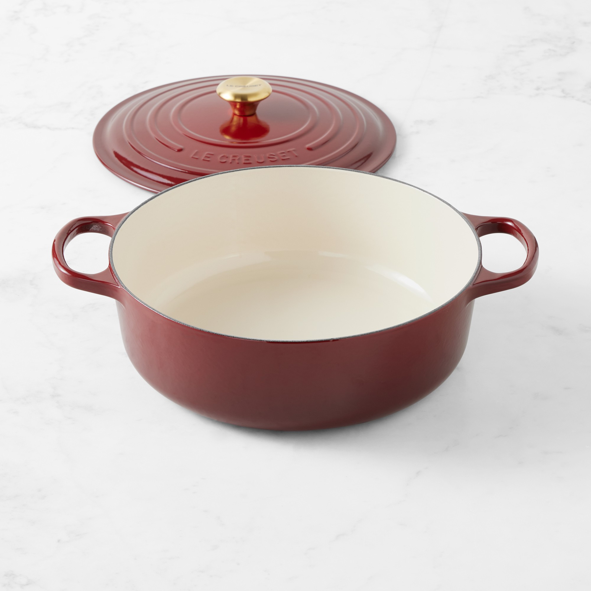 Le Creuset Signature Enameled Cast Iron Round Wide Dutch Oven, 6 3/4-Qt.